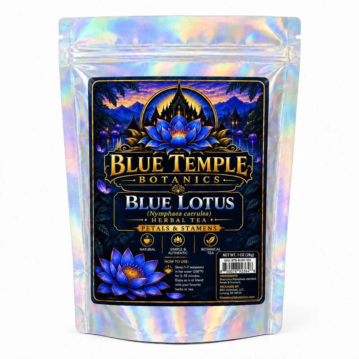 Dried Blue Lotus Petals & Stamens