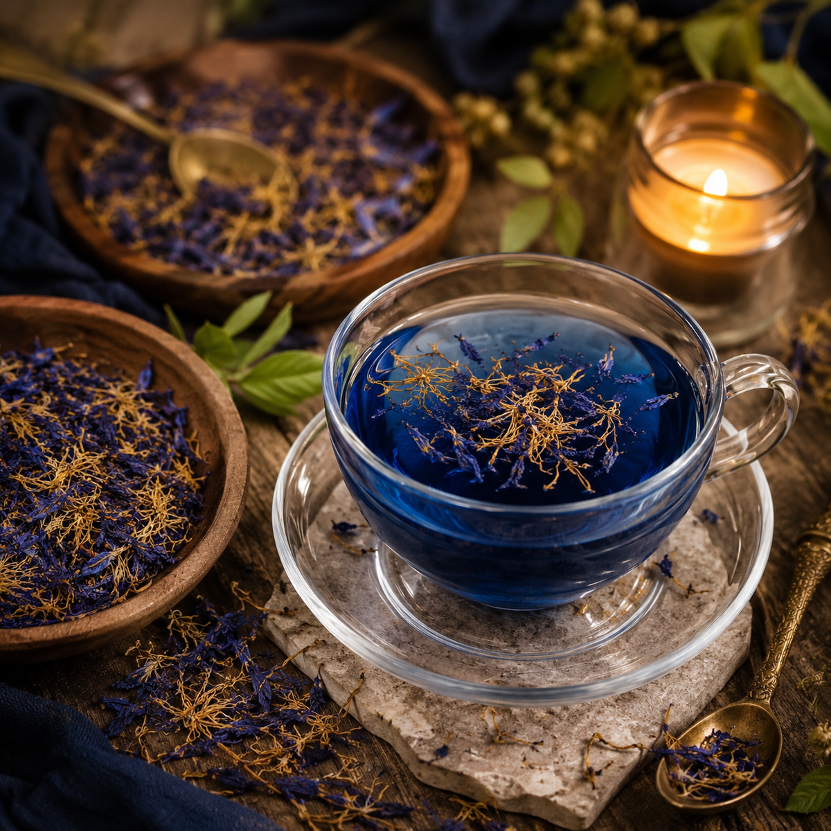 Dried Blue Lotus Petals & Stamens